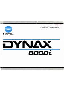 Minolta Dynax 8000 i manual. Camera Instructions.
